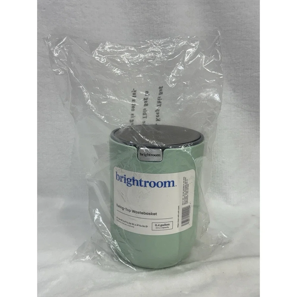 Mini Wastebasket  Swing-Top 0.4 Gallon For Desk 6.5